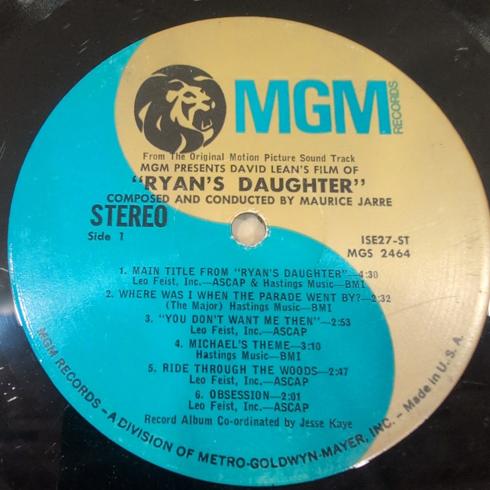 Ryan\'s Daughter Soundtrack Vinyl LP Maurice Jarre MGM Records ISE-27 ST 1970 - Picture 8 of 8